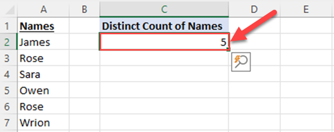 Distinct values count using a Pivot Table