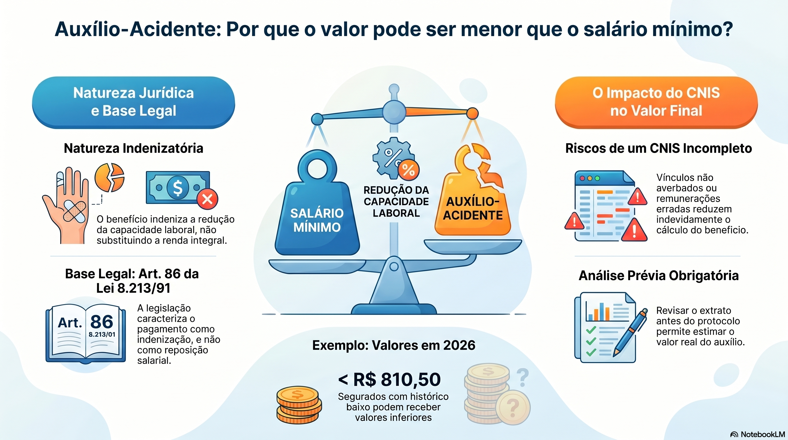 O aux&iacute;lio-acidente pode ser inferior ao sal&aacute;rio m&iacute;nimo?