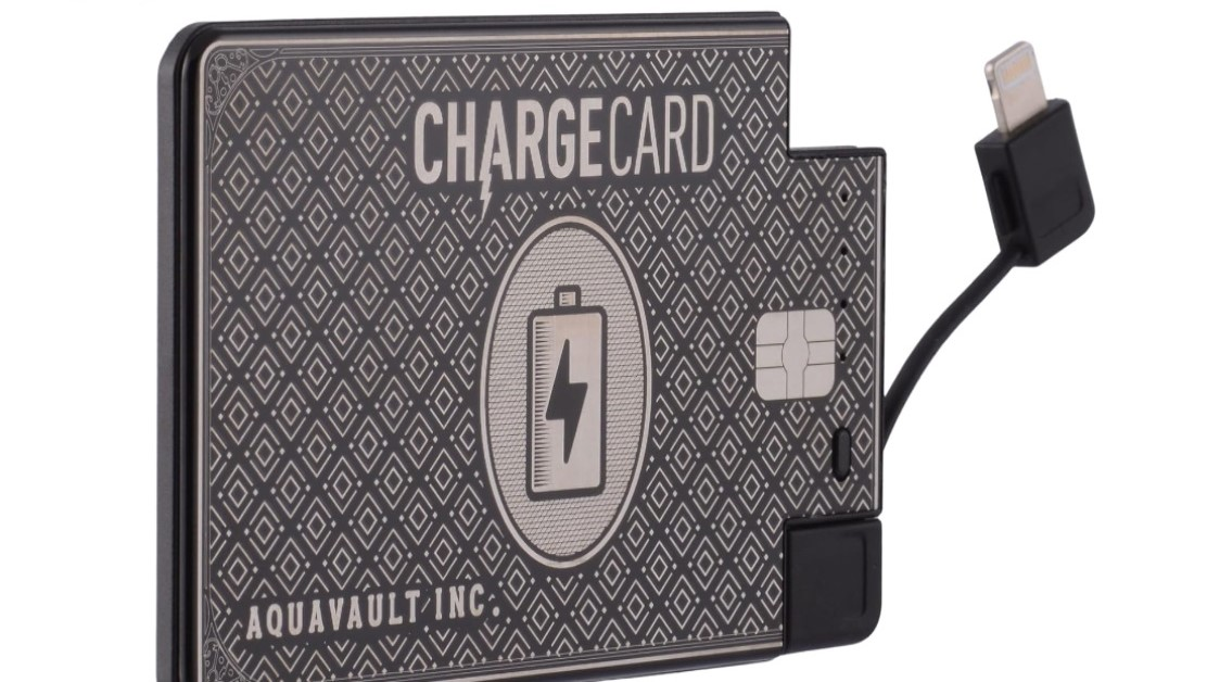 The AquaVault ChargeCard Portable Phone Charger