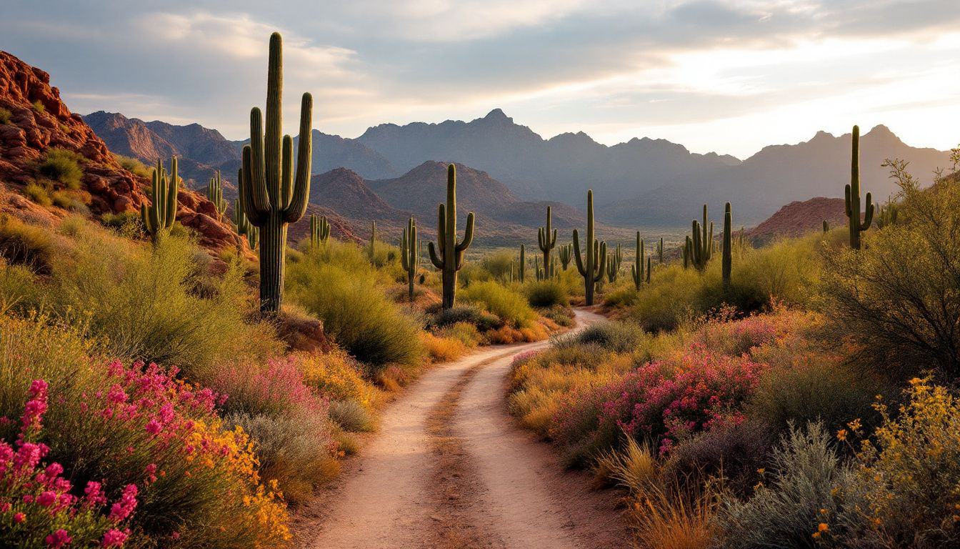 A picturesque view of South Mountain Park, ideal for engagement photo locations in Arizona.