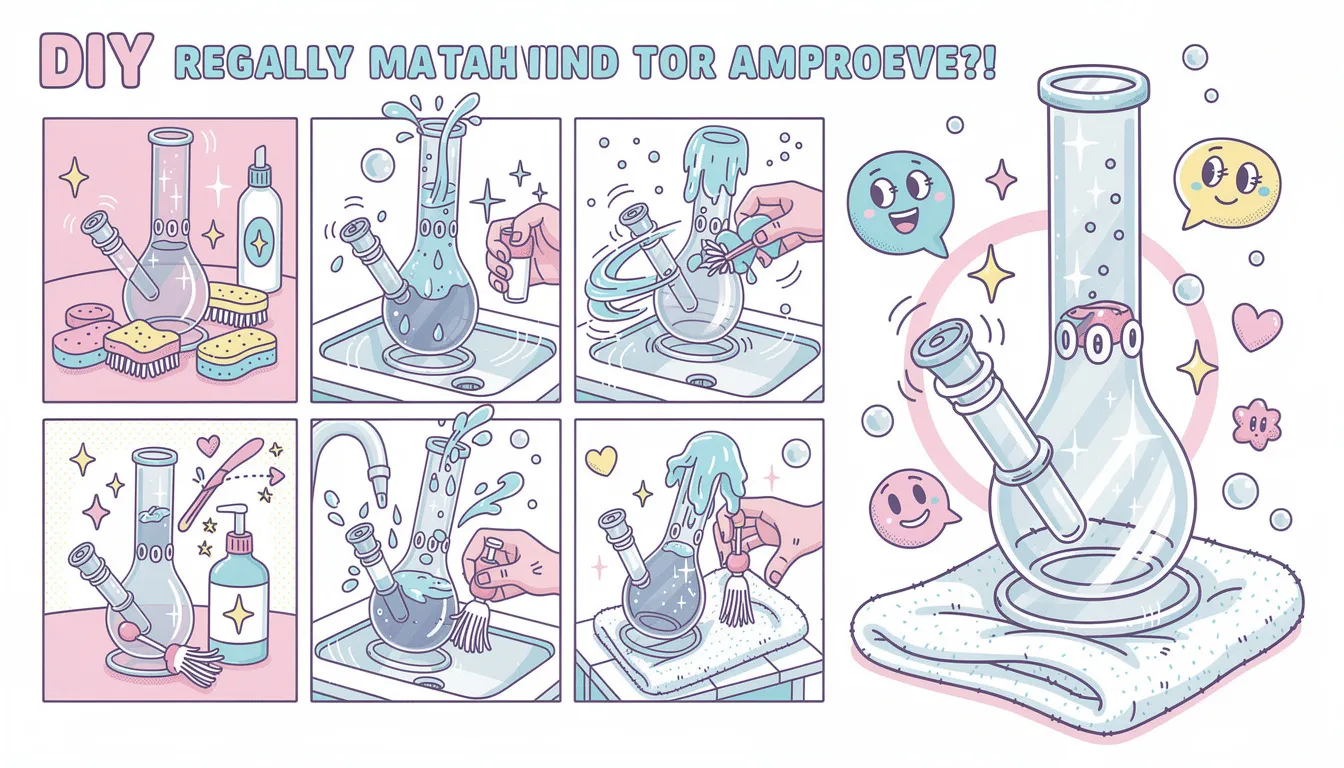 Eine saubere Bong, die regelmäßig gereinigt wird, um den Geschmack zu verbessern.