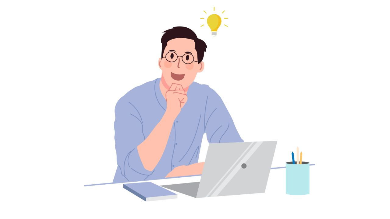 A person using a laptop to find free blog post ideas with a free blog idea generator
