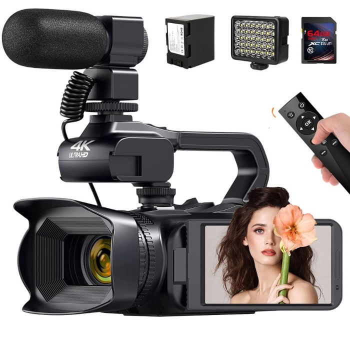 Video Camera Camcorder, 4K Video Camera Auto Focus Vlogging Camera for YouTube