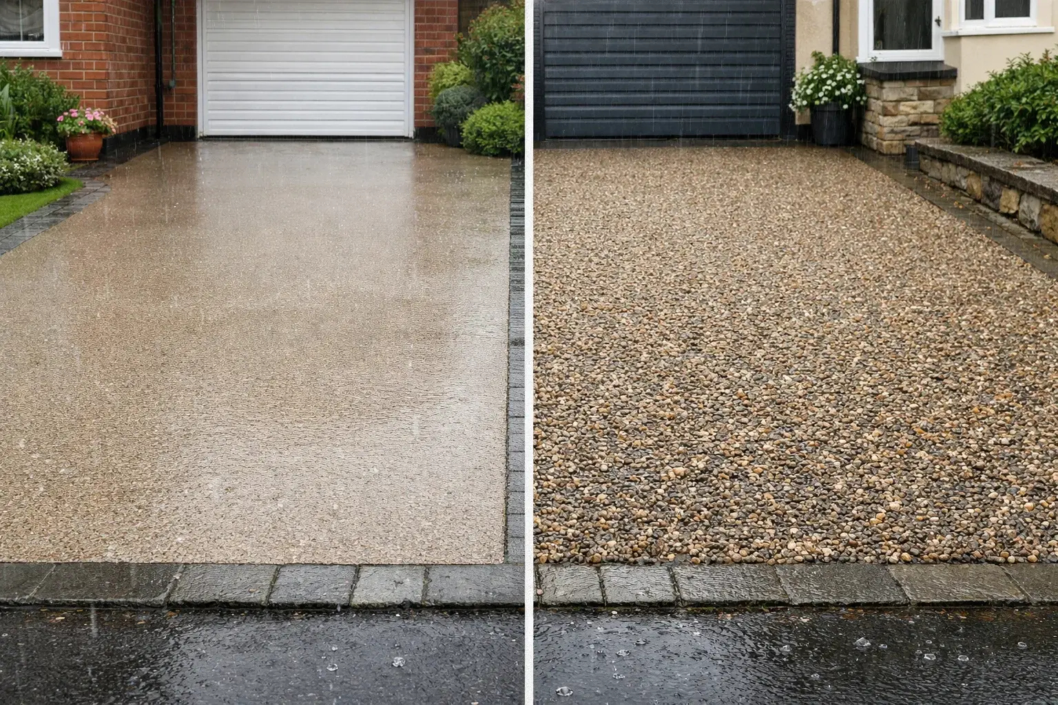 Comparison of resin bound and resin bonded driveway surfaces