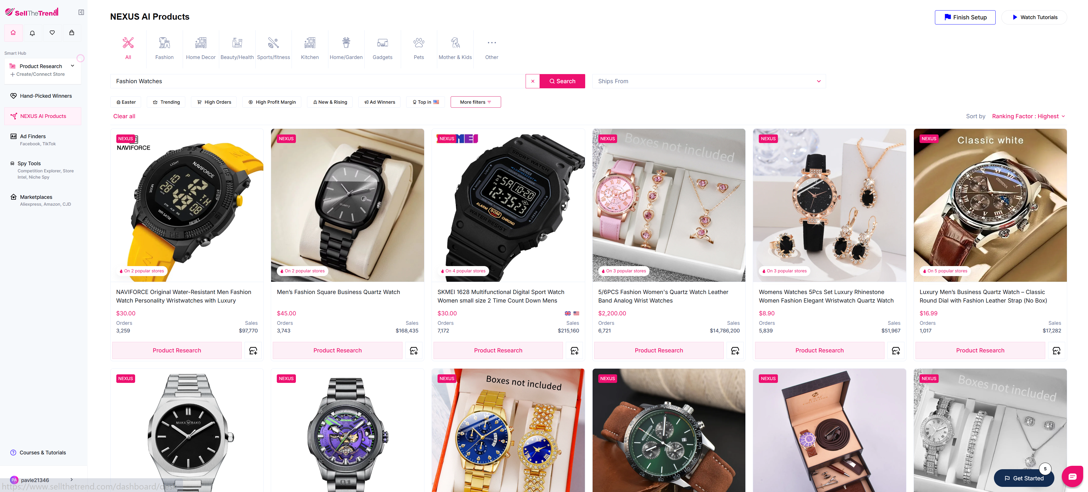 using sell the trend services to sell fashion watches