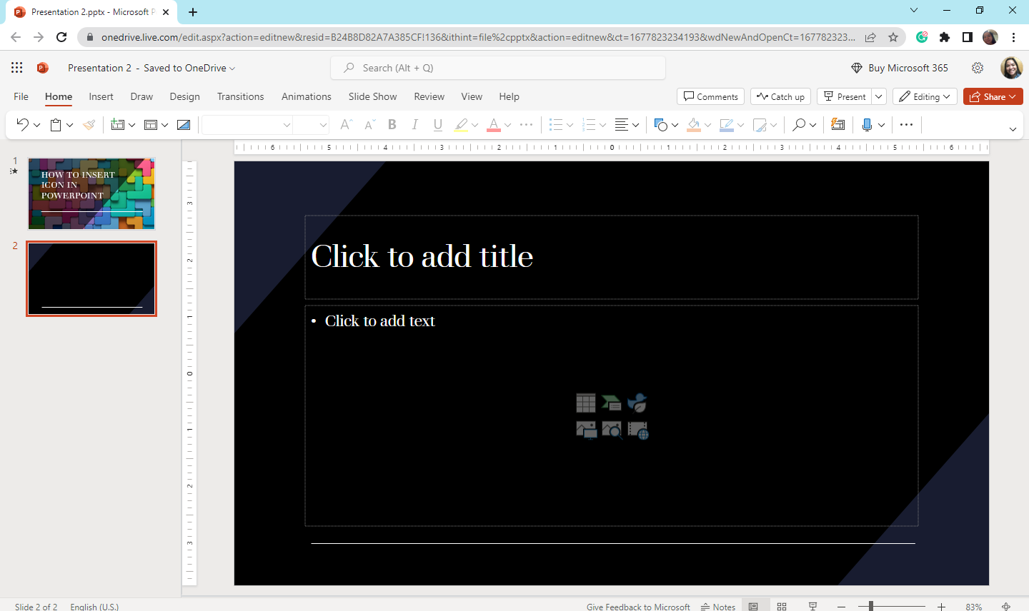 Open your PowerPoint Web