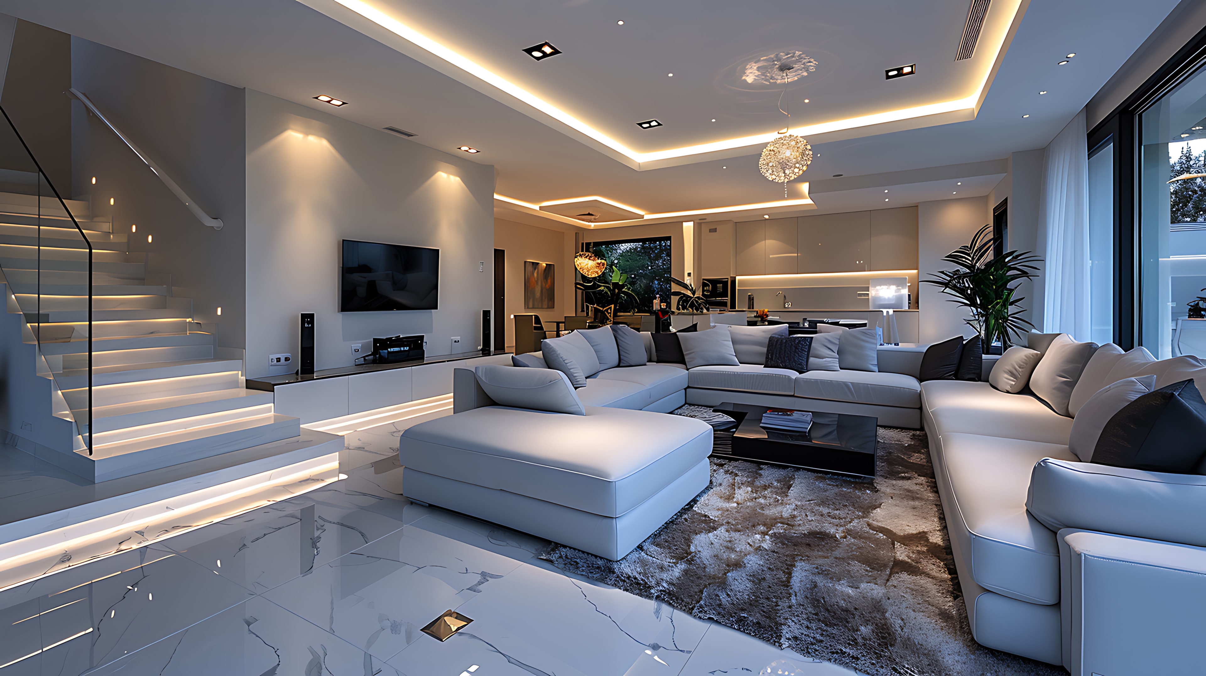 Alternative text: LED lighting is the best option. Link: https://www.freepik.com/premium-ai-image/living-room-interior-design_234705890.htm