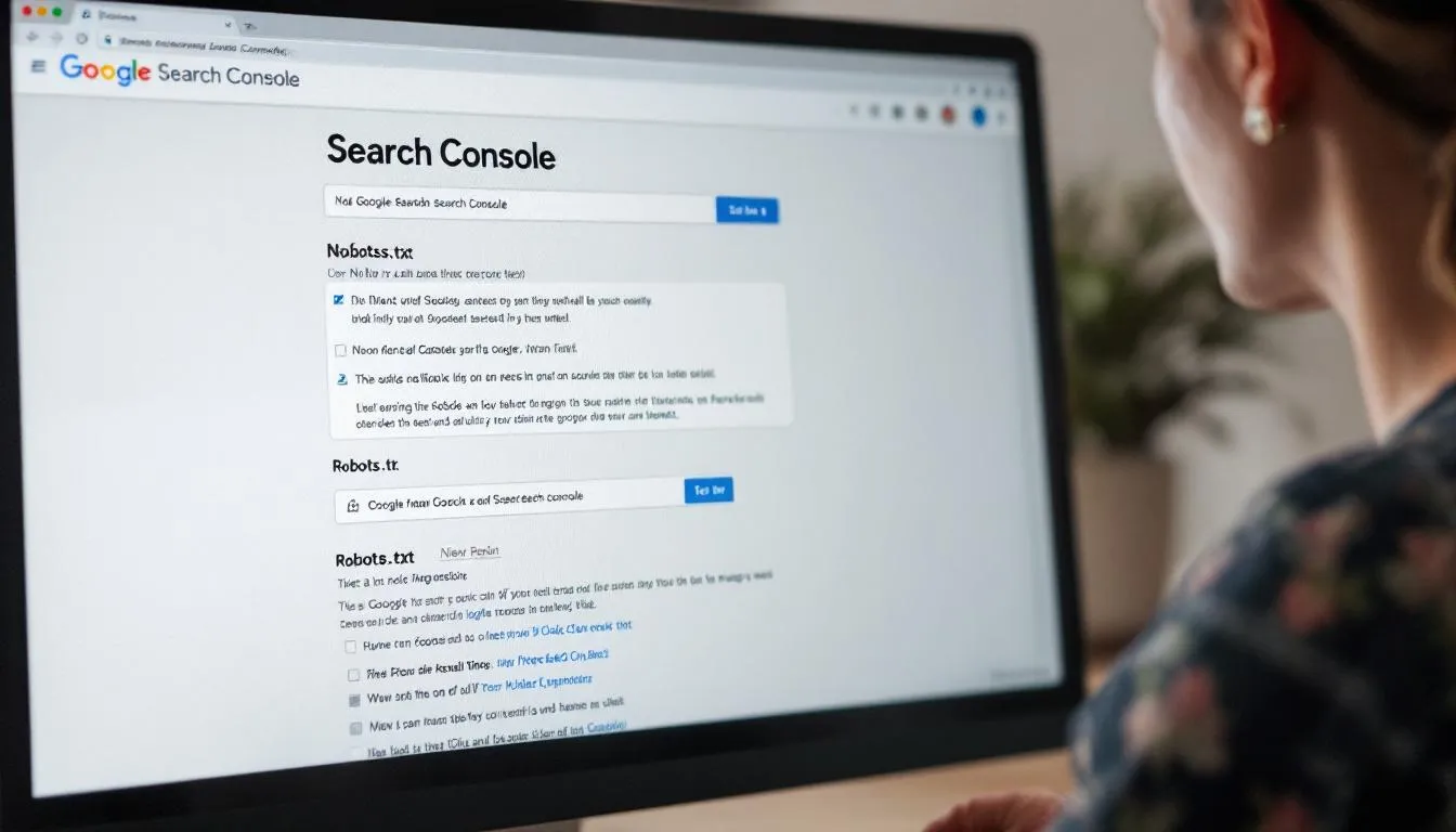 A screenshot of Google Search Console highlighting noindex and robots.txt testing features.
