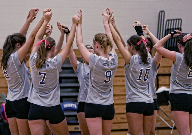 volleyball team, girls, players