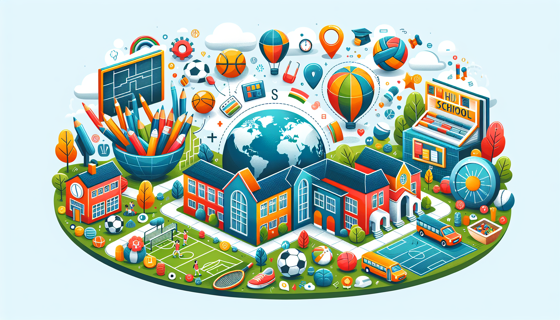 An illustration showing the factors to consider when choosing the right international school.