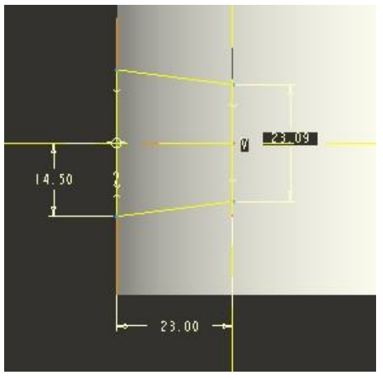 Cross-section of Material Removal