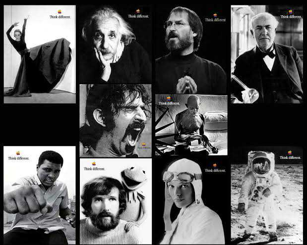 Collage of posters of "Think Different Campaigns"