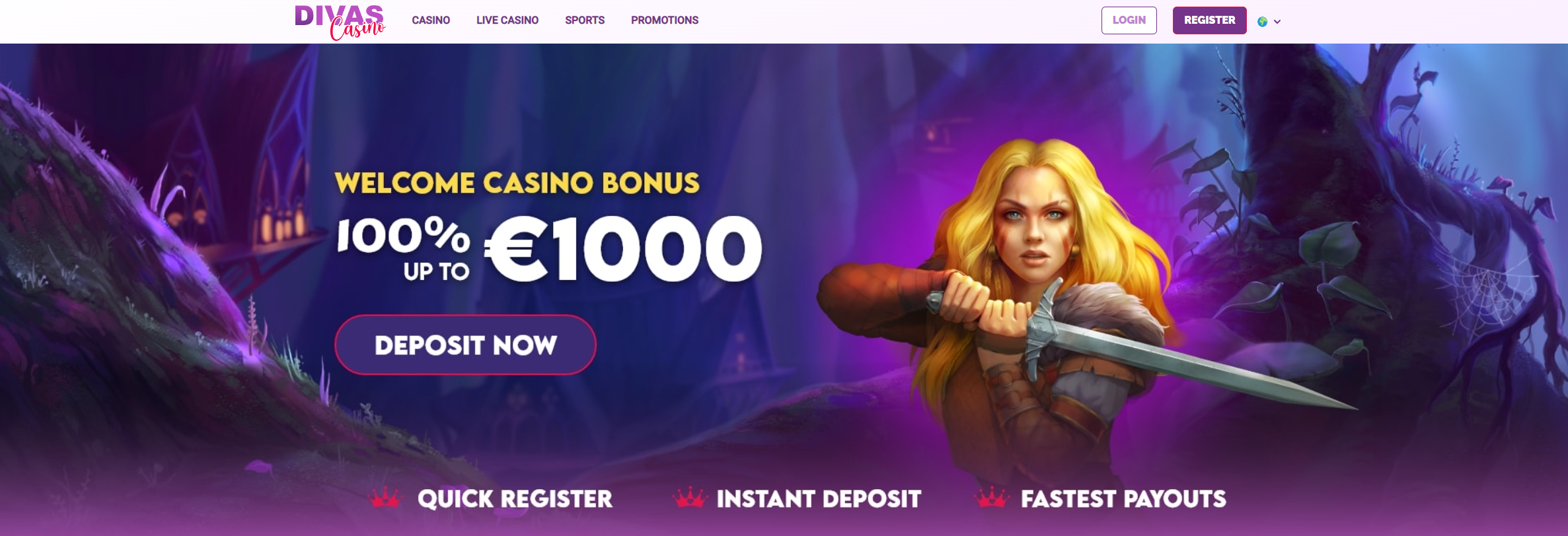 Divas Luck Casino Homepage