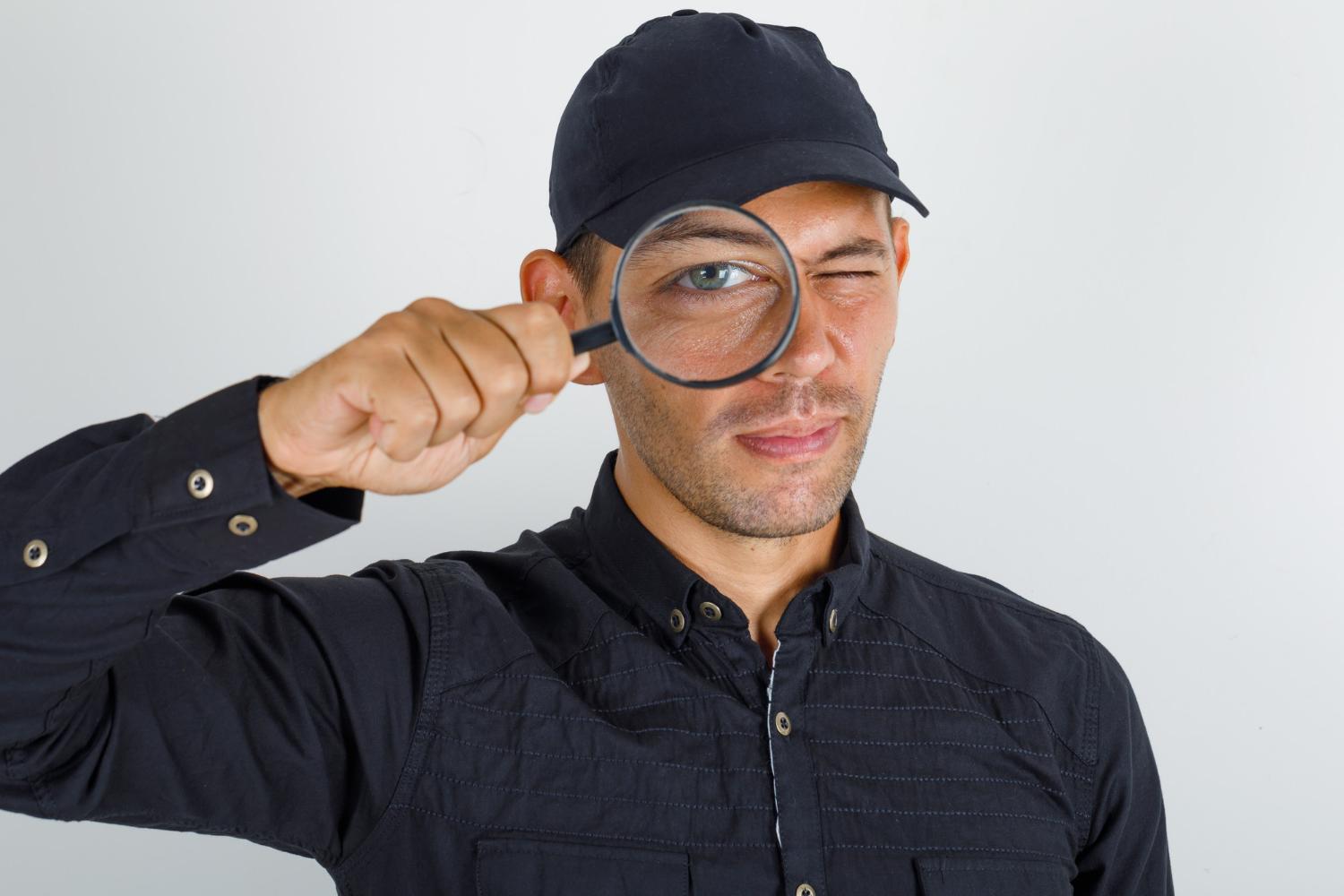 Man planning ad campaigns by spying on competitors.