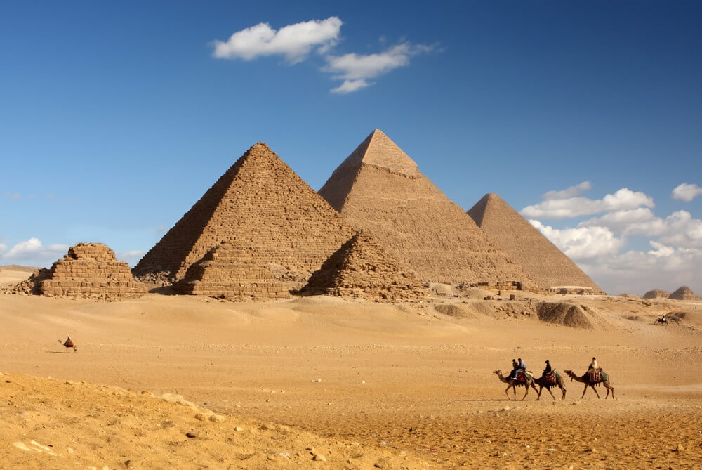 An aerial view of the Giza necropolis