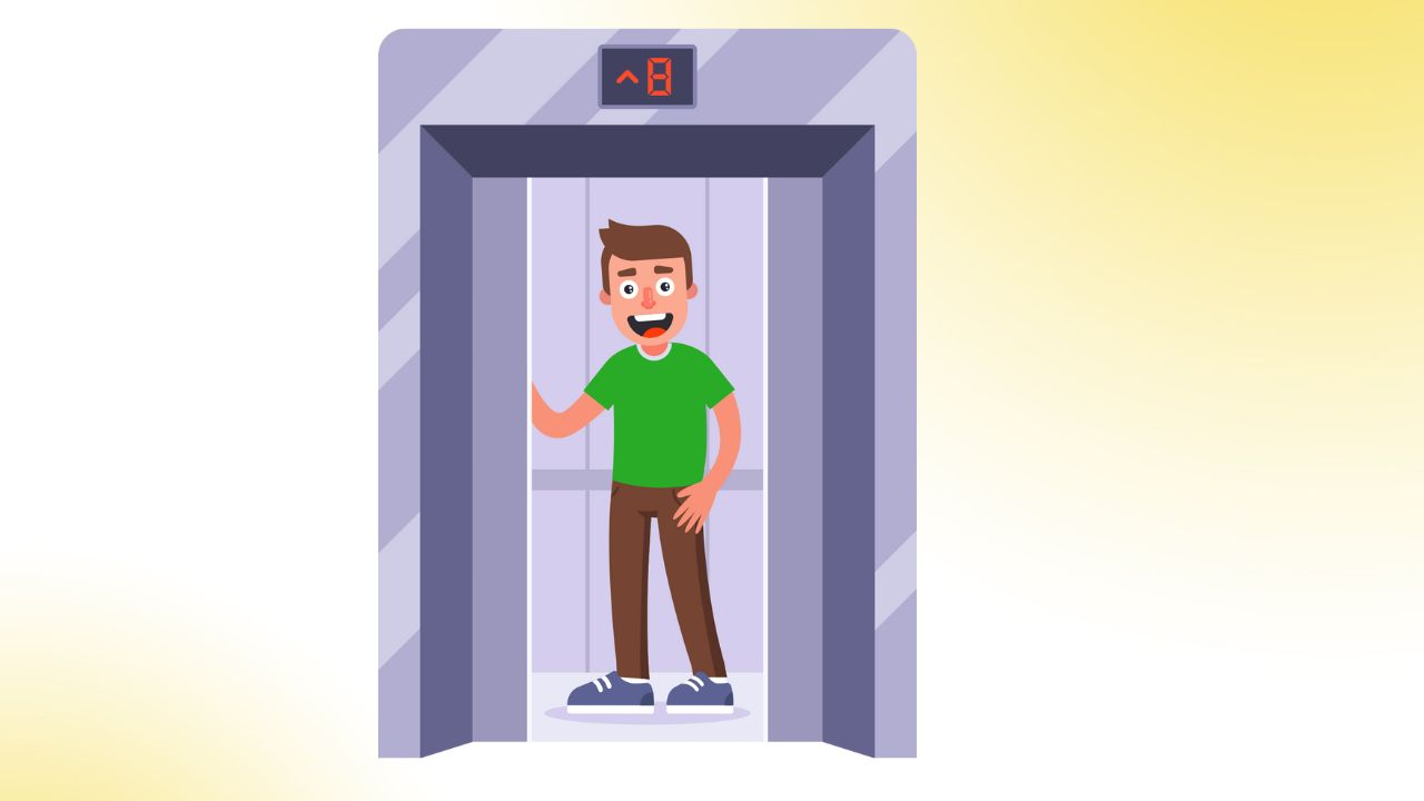 A person creating a USP elevator pitch