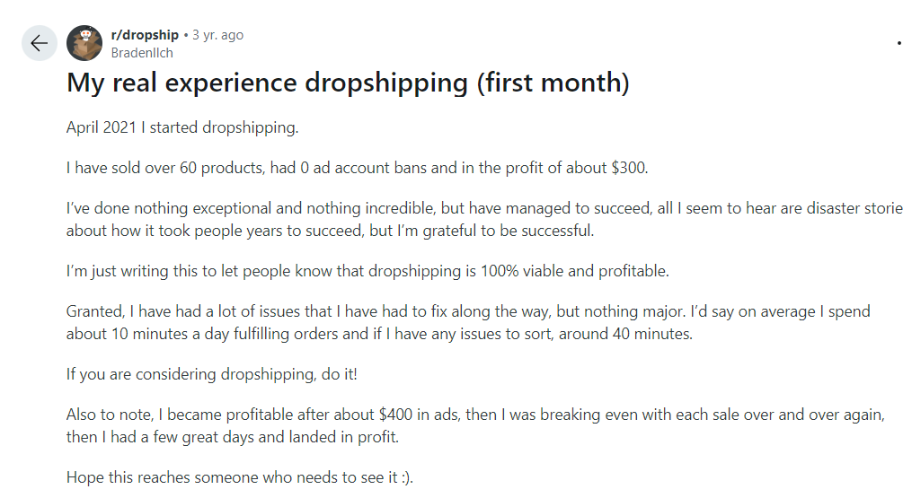 dropshipping salary