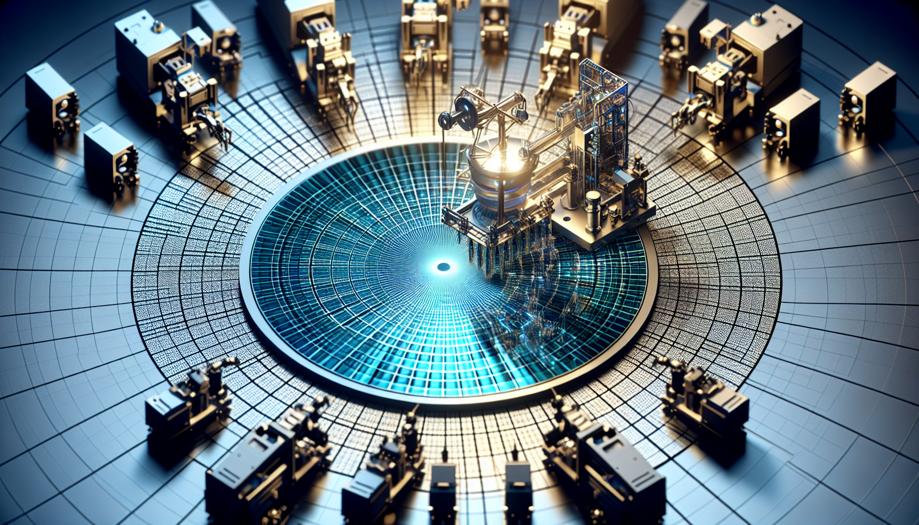 Illustration of wafer processing in semiconductor manufacturing