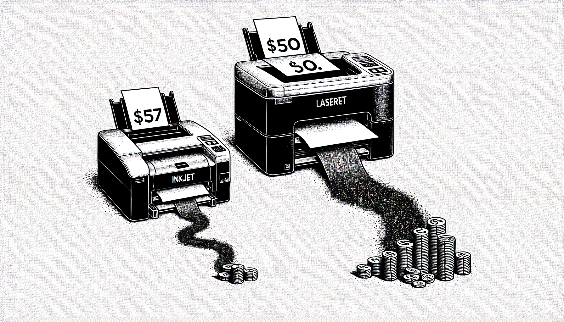 Comparison between initial cost and long-term savings of laserjet printers