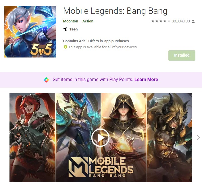 1.) Mobile Legends: Bang Bang