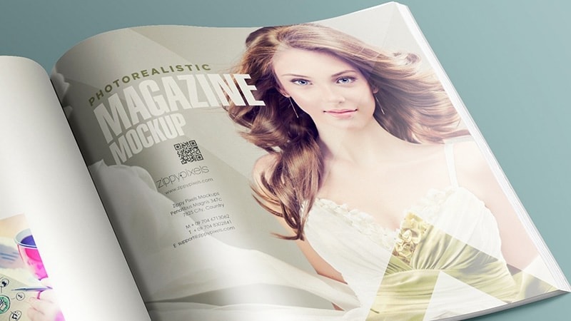 Magazine with satin finish pages