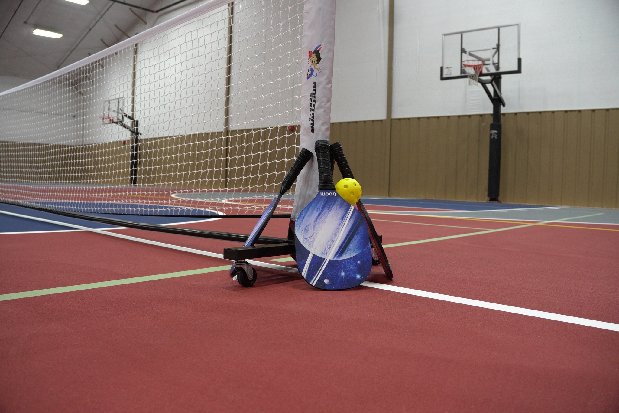 Completed pickleball courts at Lexington Camp Courts featuring smooth, vibrant surfaces and clearly marked game lines, ready for recreational play