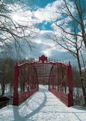 Things To Do In The Litchfield Hills Ct: Top 23 Most Unique Spots 5 Bridge at Lover's Leap State Park in New Milford in the winter
