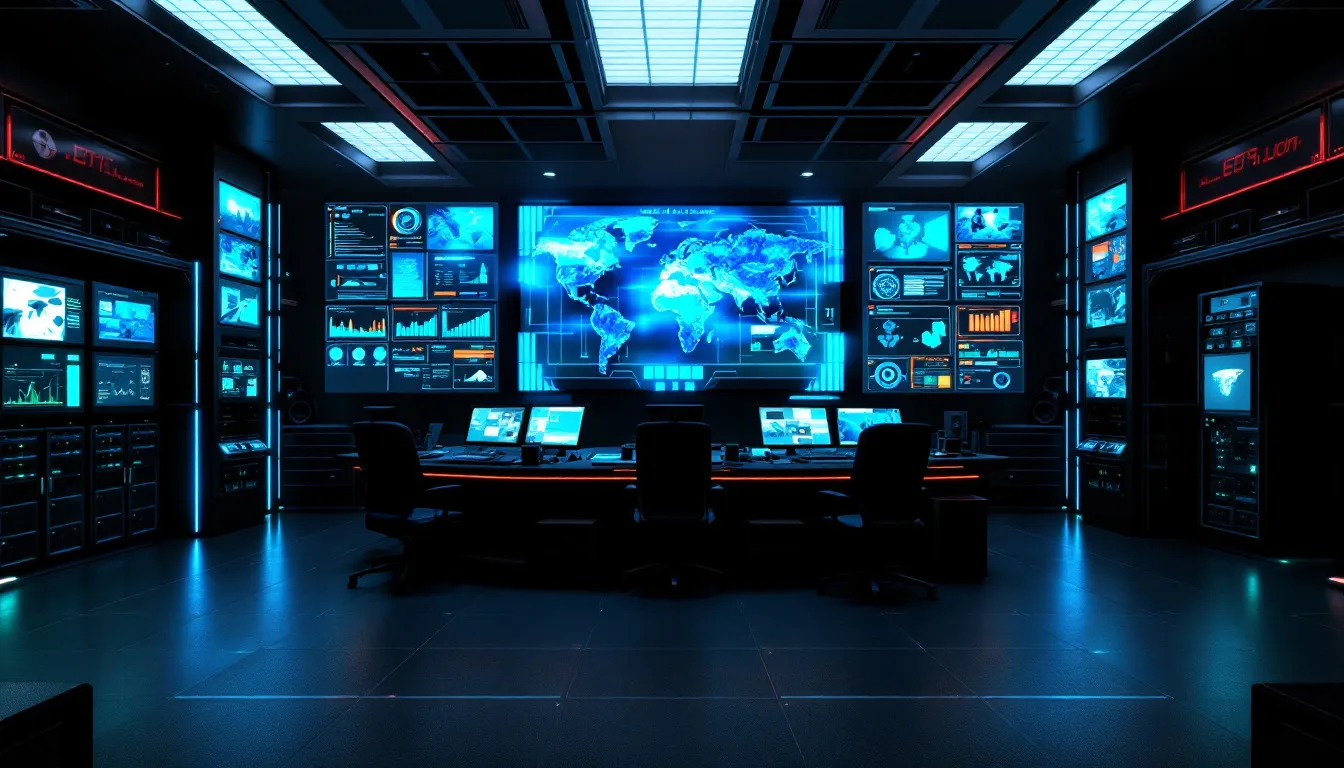 The image depicts a secure network setup for defense applications, featuring a Command and Control (C2) system integrated with AI and both cooled and uncooled thermal cameras. These advanced sensors enable long-range surveillance and sensitive target verification, ensuring the security of the connection before proceeding with actions.