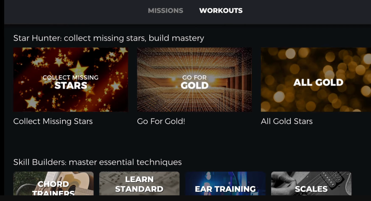 A screenshot from Yousician.