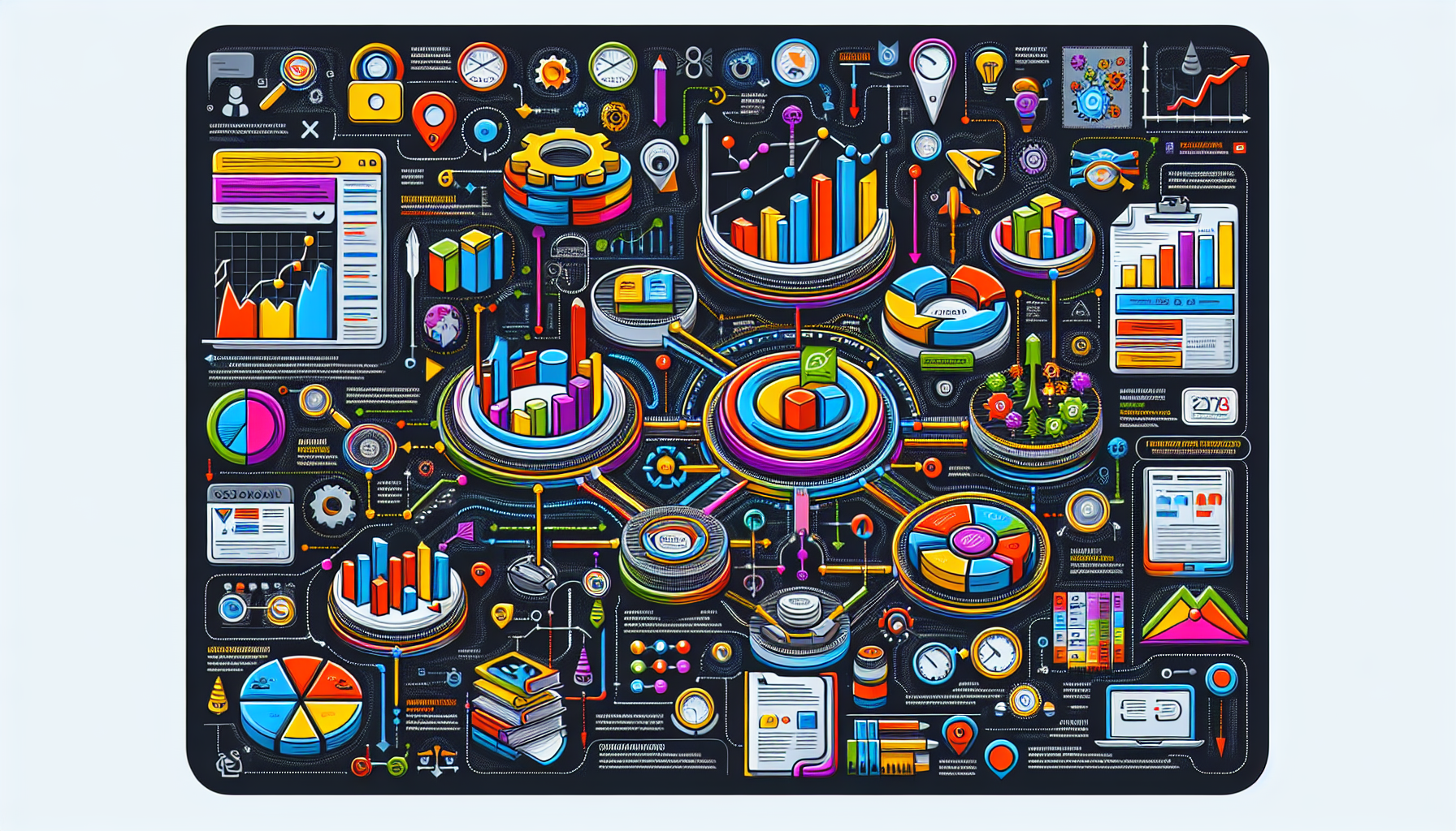 An infographic illustrating the process of monitoring and improving SEO performance.