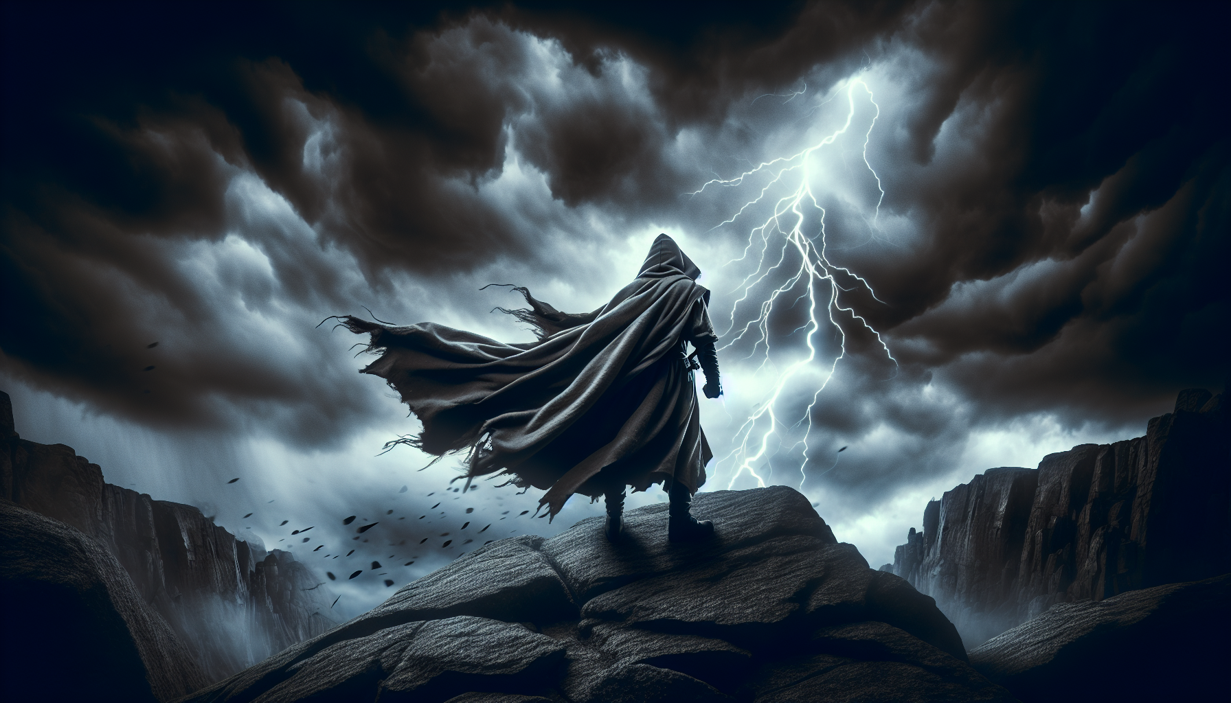 Illustration of a person standing in a storm, symbolizing overcoming life's disappointments