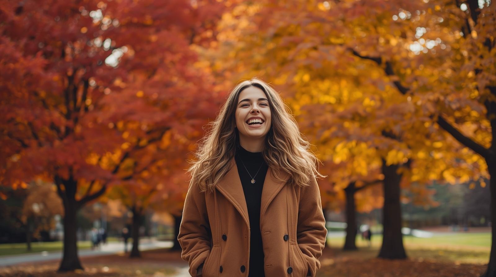 Person enjoying balanced wellness and calm during fall season thanks to cannabinoids