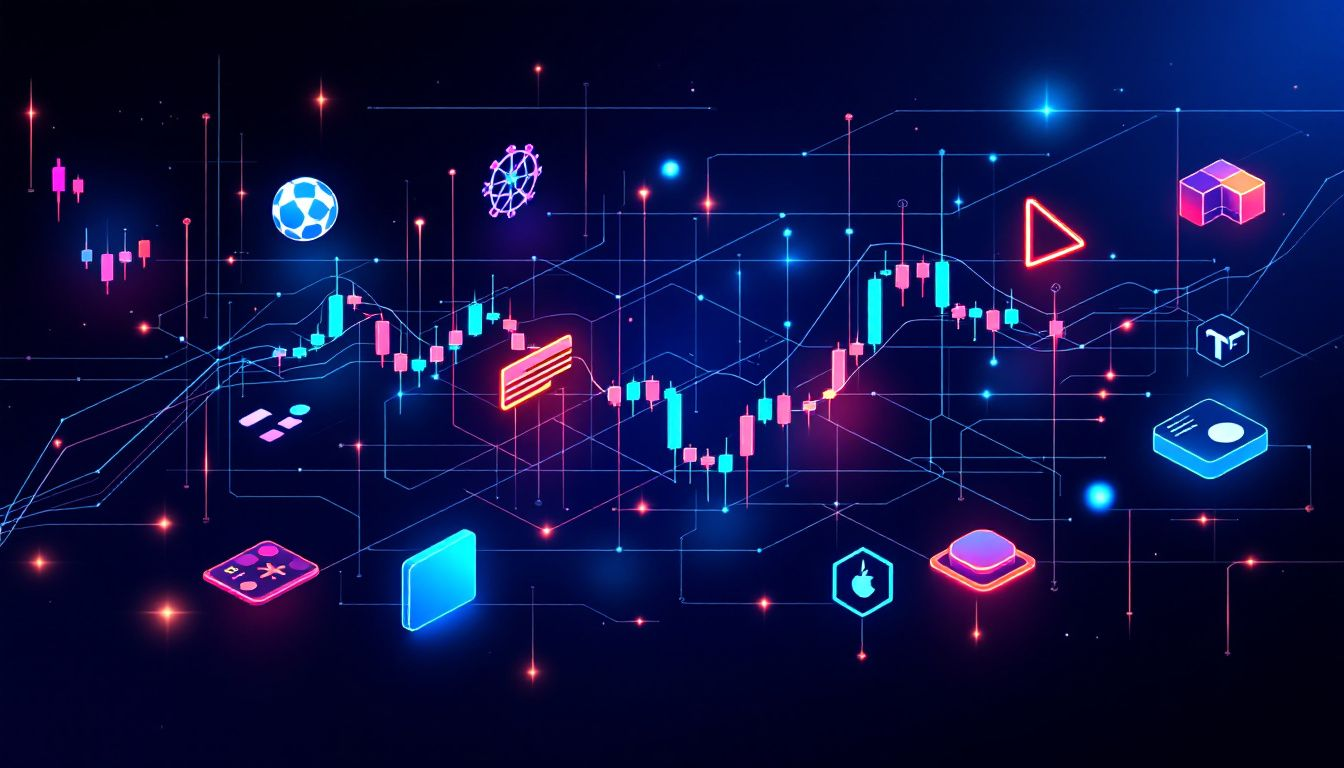 An illustration depicting various flag patterns in trading.