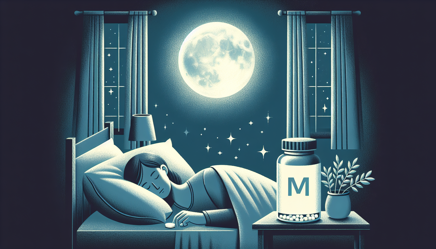 Illustration of a person sleeping peacefully