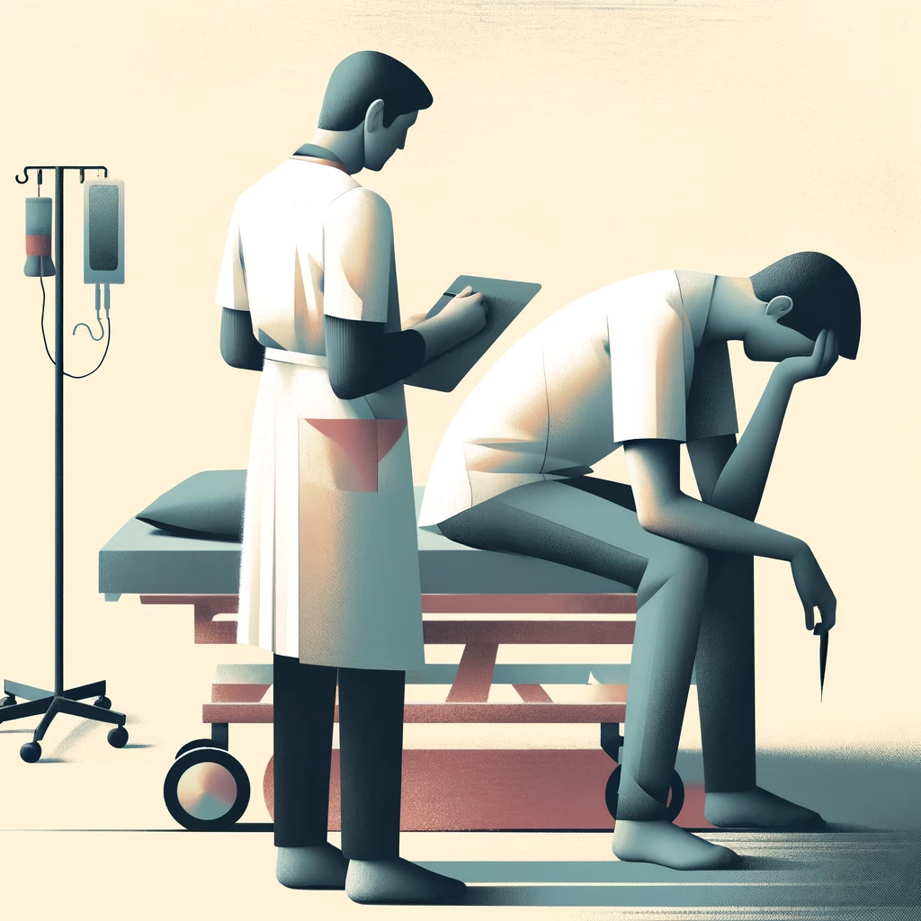 Illustration of clinical burnout