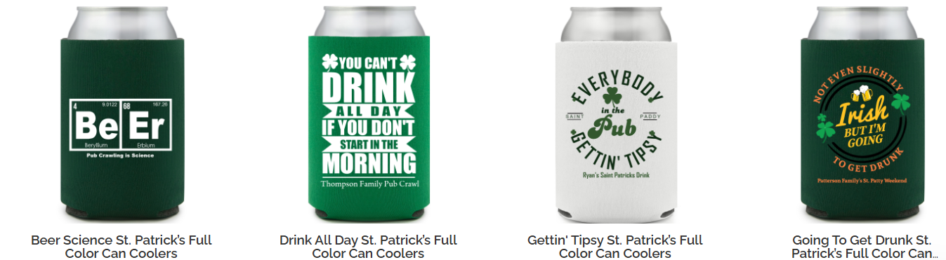 st patrick's day can coolers
