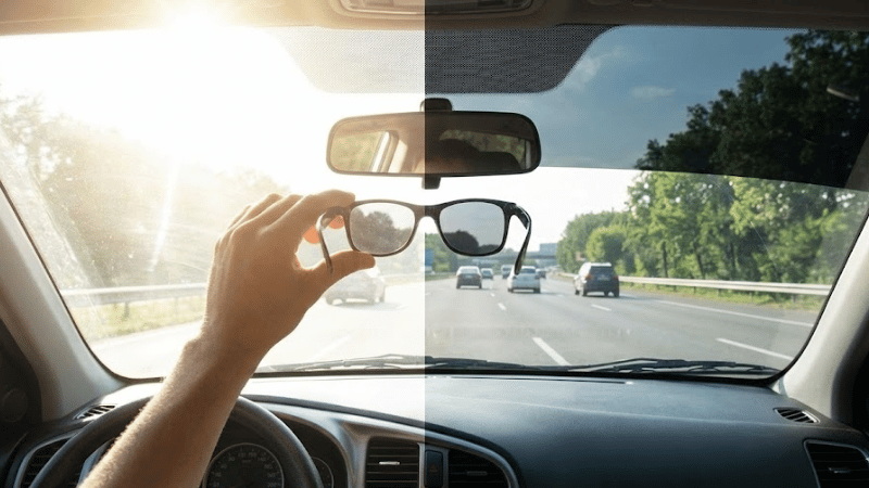 The tint can reduce the sun glare.