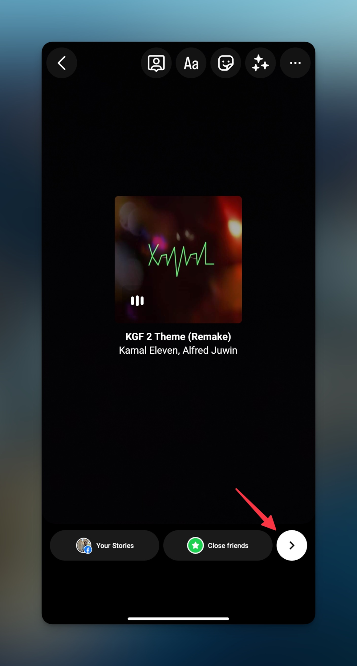 Remote.tools shows to publish stories with music after all customizations are made