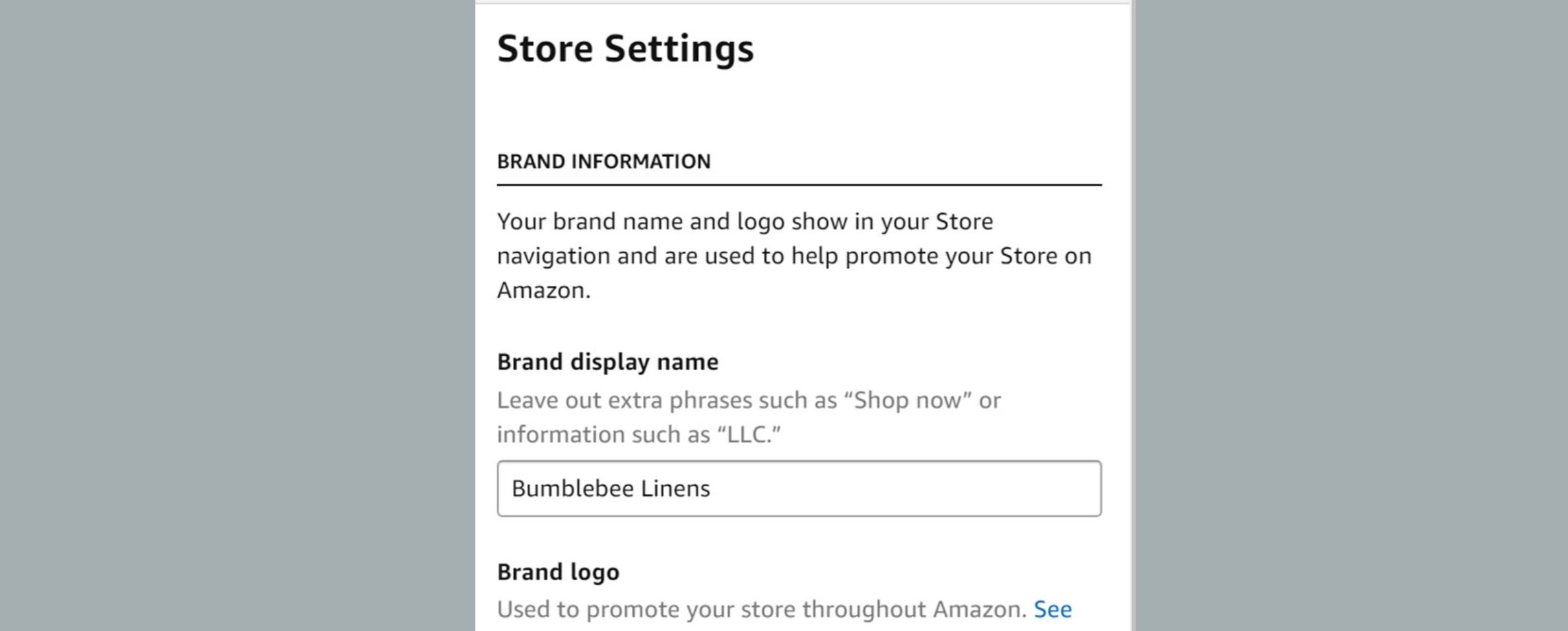 Add store settings to your Amazon Storefront. 