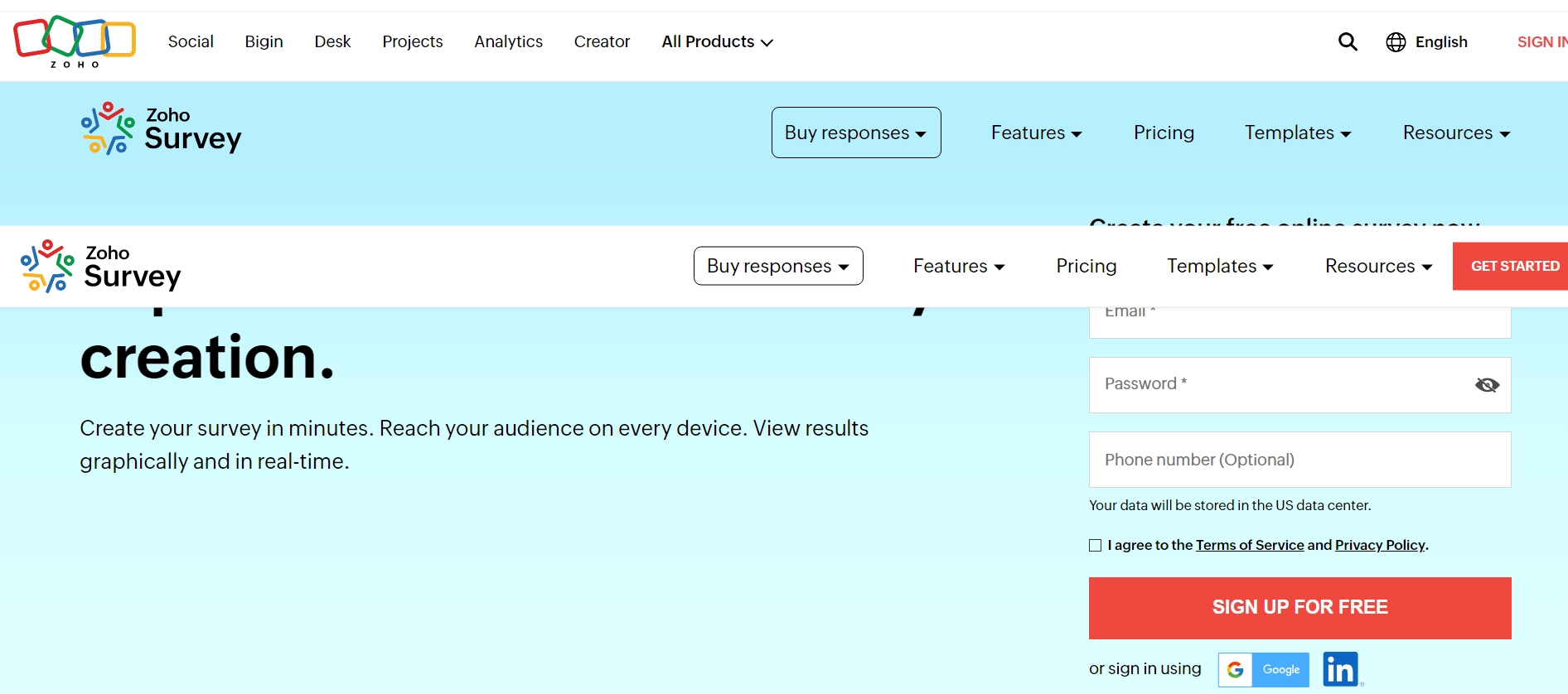 SurveyLegend ®  Survey Fields: Welcome Page