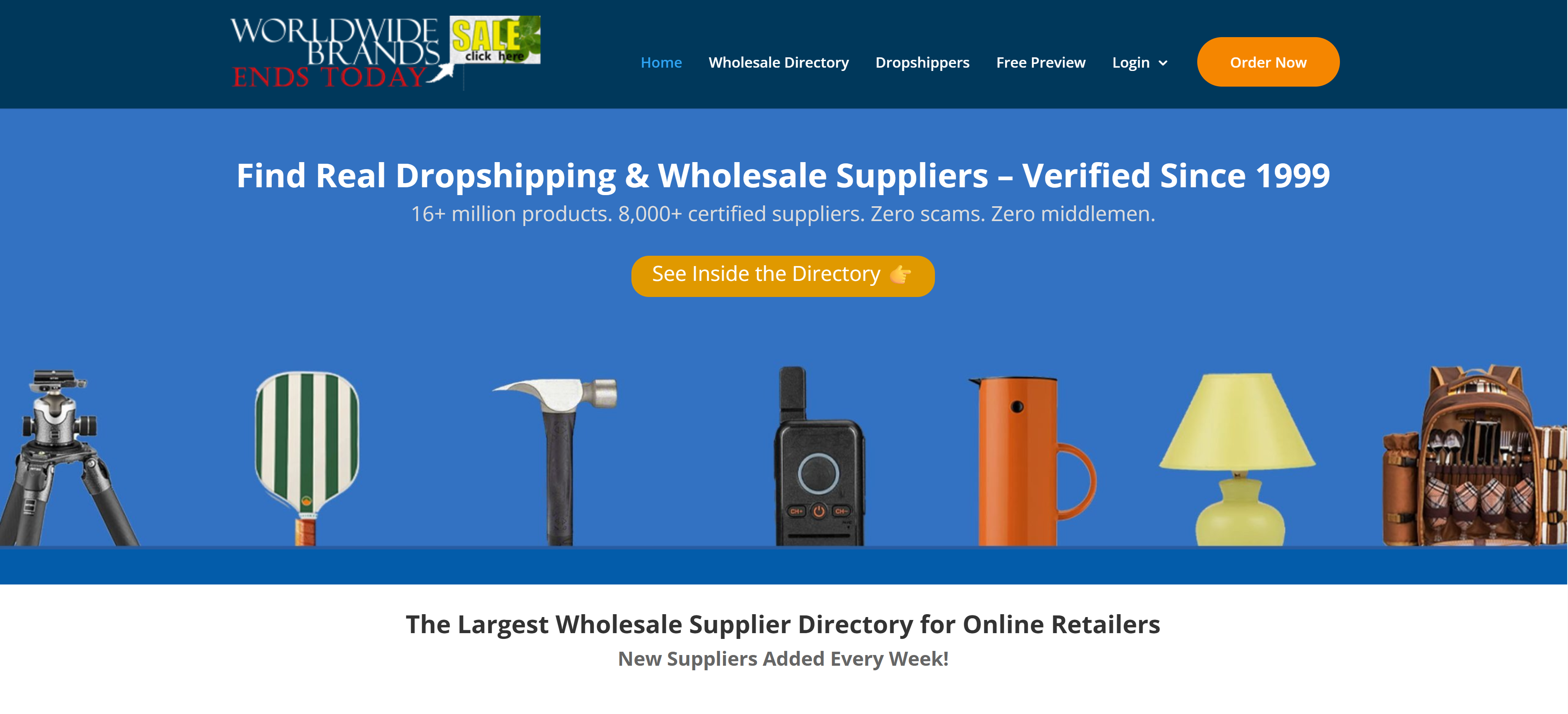 worldwide brands landing page screenshot