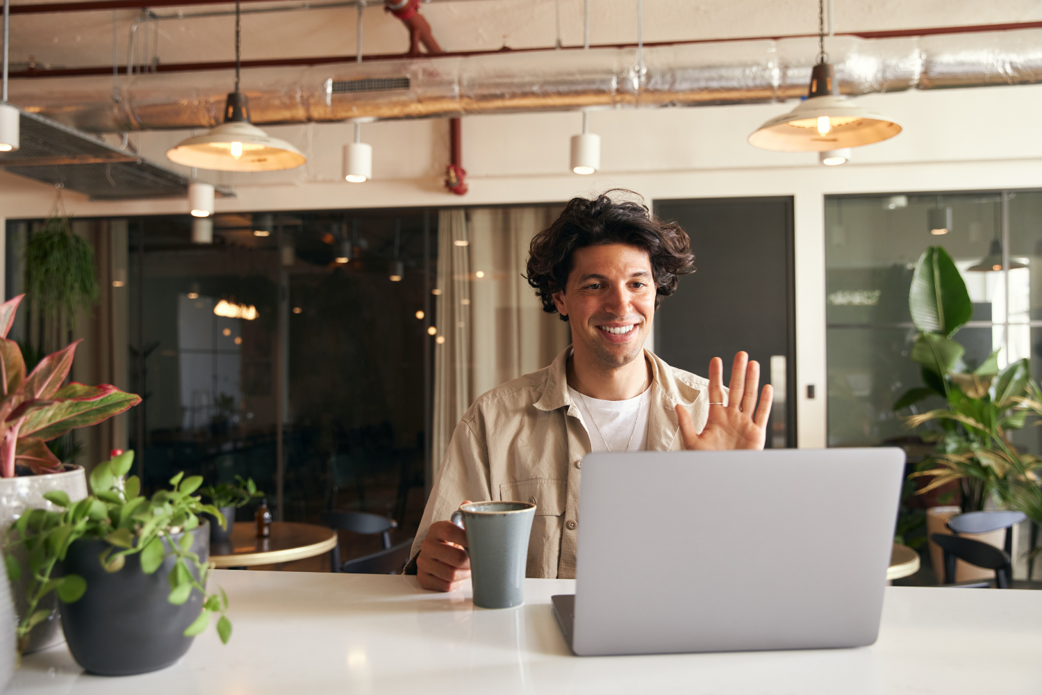 Smiling Western manager.