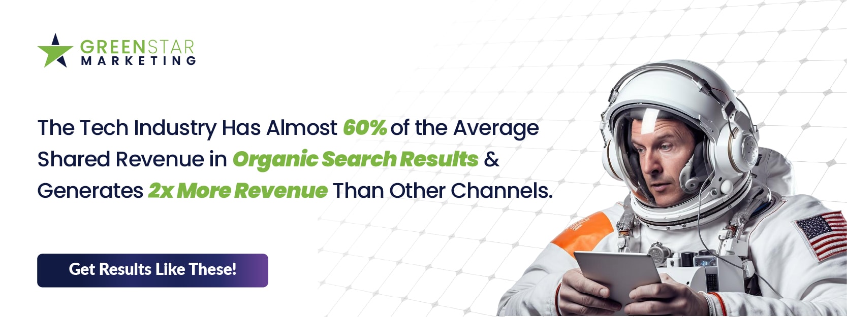 GreenStar Marketing banner that discusses telecom SEO strategy is key to achieve organic search results.