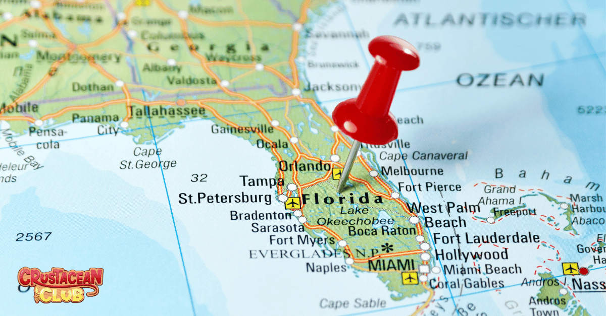 Florida marked on a map