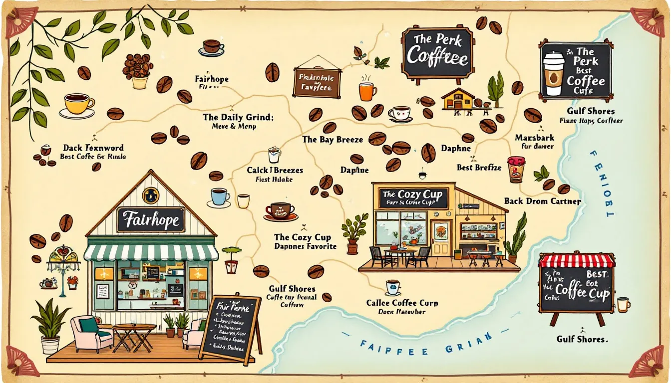 A comparison of popular coffee shops in Fairhope, Daphne, and surrounding areas.