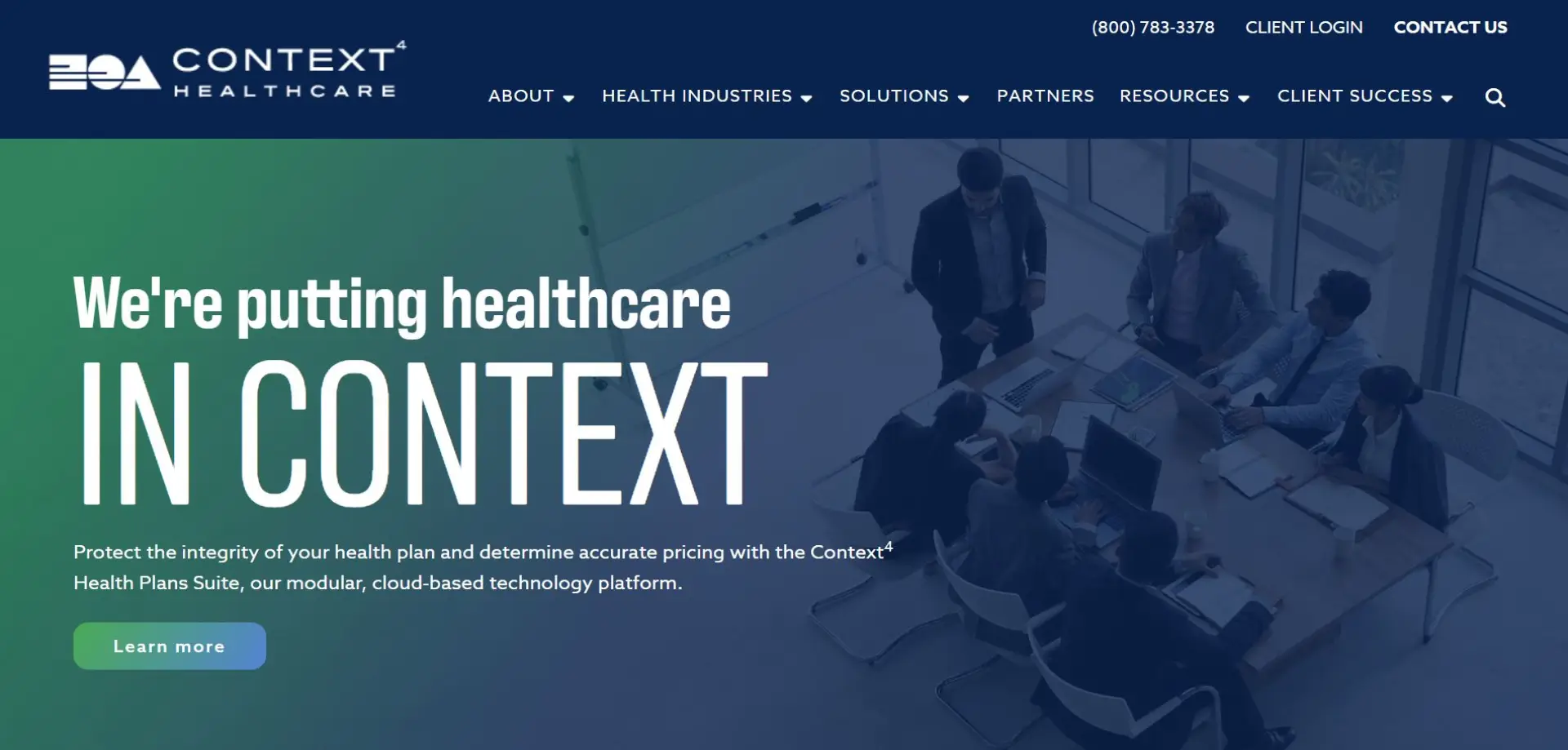 Homepage of Context⁴ Healthcare website