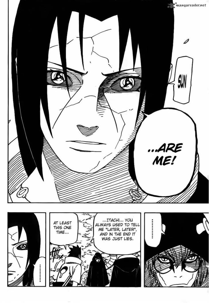 Itachi talks about the reanimation jutsu's weakness as naruto manga panels