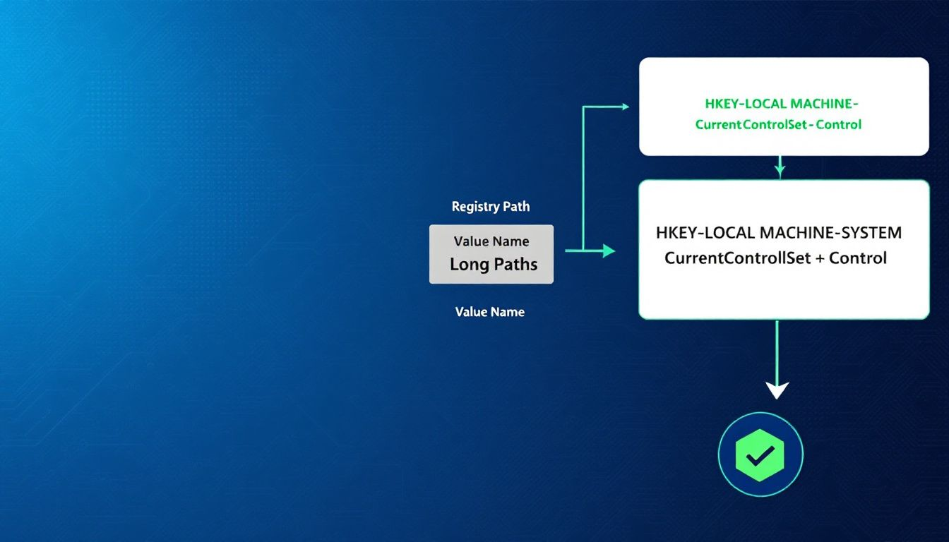 A diagram depicting the process of modifying the Windows registry to increase file size limit.