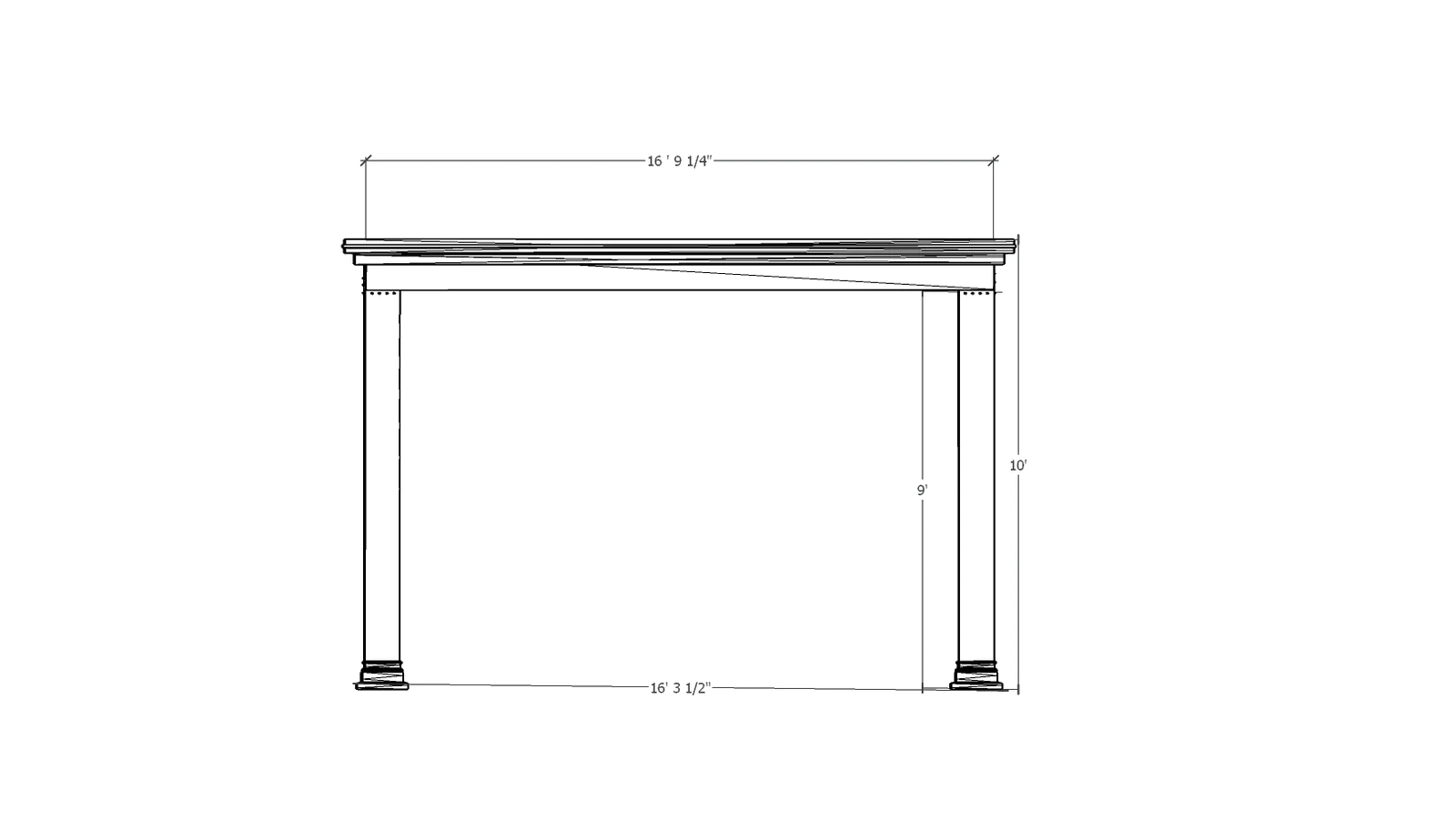 Dimensions for Beam of pergola