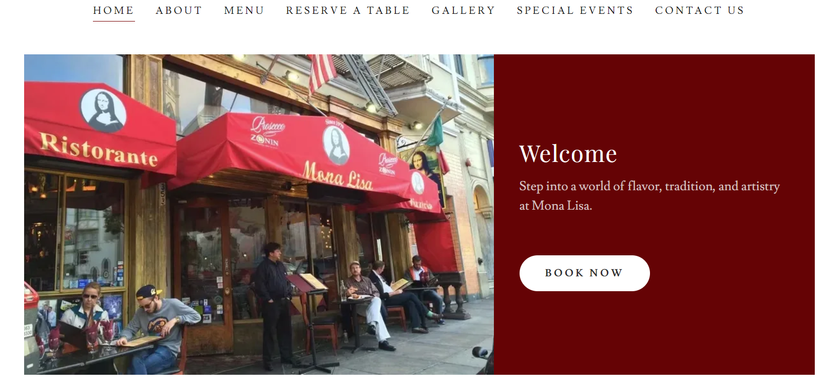 Desktop website for restaurant SEO